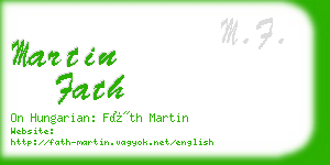 martin fath business card